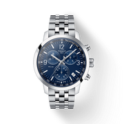 Tissot PRC 200 Chronograph Blue Dial Silver Steel Strap Watch For Men - T114.417.11.047.00