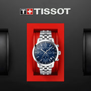 Tissot PRC 200 Chronograph Blue Dial Silver Steel Strap Watch For Men - T114.417.11.047.00