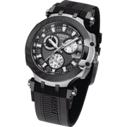 Tissot T Race Chronograph Anthracite Black Dial Black Silicone Strap Watch For Men - T115.417.27.061.00