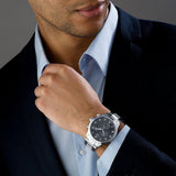 Tissot T Classic Chrono XL Black Dial Silver Steel Strap Watch For Men - T116.617.11.057.01