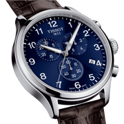 Tissot Chrono XL Classic Blue Dial Brown Leather Strap Watch For Men - T116.617.16.047.00