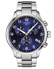 Tissot T Sport Chrono XL Classic Blue Dial Silver Steel Strap Watch For Men - T116.617.11.047.01