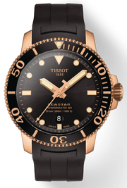 Tissot Seastar 1000 Powermatic 80 Black Dial Black Rubber Strap Watch for Men - T120.407.37.051.01