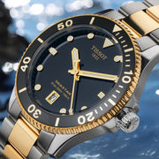 Tissot Seastar 1000 Black Dial Two Tone Steel Strap Watch For Men - T120.410.22.051.00