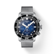 Tissot Seastar 1000 Chronograph Blue Dial Silver Mesh Bracelet Watch For Men - T120.417.11.041.02