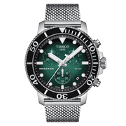 Tissot Seastar 1000 Chronograph Green Dial Silver Mesh Bracelet Watch For Men - T120.417.11.091.00