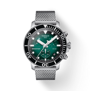 Tissot Seastar 1000 Chronograph Green Dial Silver Mesh Bracelet Watch For Men - T120.417.11.091.00