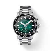 Tissot Seastar 1000 Chronograph Green Dial Silver Steel Strap Watch For Men - T120.417.11.091.01