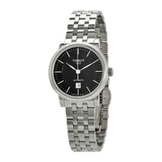 Tissot T Classic Carson Premium Automatic Lady Black Dial Silver Steel Strap Watch for Women - T122.207.11.051.00