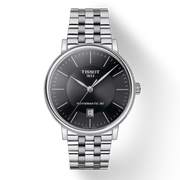 Tissot T Classic Carson Premium Powermatic 80 Black Dial Silver Steel Strap Watch For Men - T122.407.11.051.00