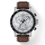 Tissot Supersport Chrono Silver Dial Brown Leather Strap Watch for Men - T125.617.16.031.00