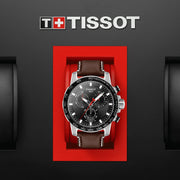 Tissot Supersport Chrono Black Dial Brown Leather Strap Watch for Men - T125.617.16.051.01