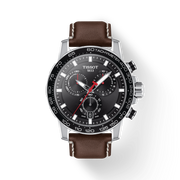 Tissot Supersport Chrono Black Dial Brown Leather Strap Watch for Men - T125.617.16.051.01