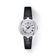 Tissot Bellissima Small Lady Silver Dial Black Leather Strap Watch For Women - T126.010.16.013.00