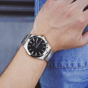 Tissot Gentleman Black Dial Silver Steel Strap Watch For Men - T127.410.11.051.00