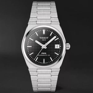 Tissot PRX Powermatic 80 Black Dial Silver Steel Strap Watch for Men - T137.207.11.051.00