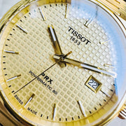 Tissot PRX Powermatic 80 Gold Dial Gold Steel Strap Watch for Men - T137.407.33.021.00