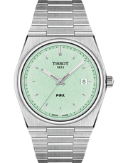 Tissot PRX Quartz Light Green Dial Silver Steel Strap Watch for Men - T137.410.11.091.01