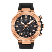 Tissot T Race Chronograph Black Dial Black Rubber Strap Watch For Men - T141.417.37.051.00