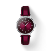 Tissot Everytime Lady Burgundy Dial Burgundy Leather Strap Watch for Women - T143.210.17.331.00