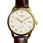 Tissot Le Locle Automatic Gold Dial Brown Leather Strap Watch For Men - T41.5.413.73