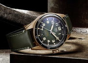 Tag Heuer Autavia Calibre 5 Automatic Olive Green Dial Green Leather Strap Watch for Men - WBE5190.FC8268