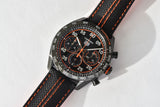 Tag Heuer Carrera Chronograph Porsche Orange Racing 44mm Black Dial Black Nylon Strap Watch for Men - CBN2A1M.FC6526