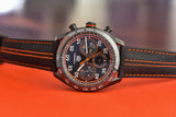 Tag Heuer Carrera Chronograph Porsche Orange Racing 44mm Black Dial Black Nylon Strap Watch for Men - CBN2A1M.FC6526
