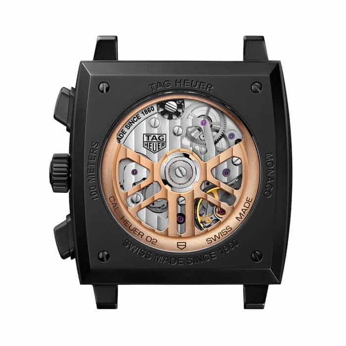 Tag Heuer Monaco Automatic Chronograph Black Dial Black Leather Strap Watch for Men - CBL2180.FC6497