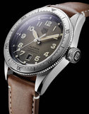 Tag Heuer Autavia Isograph Grey Dial Calfskin Brown Leather Strap Watch for Men - WBE5111.FC8267