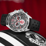 Tag Heuer Formula 1 Manchester United Special Edition Grey Dial Black Silicone Strap Watch for Men - CAZ101M.FT8024