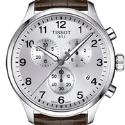 Tissot T Sport Chrono XL Classic Silver Dial Brown Leather Strap Watch For Men - T116.617.16.037.00