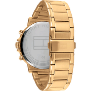 Tommy Hilfiger Daniel Chronograph Blue Dial Gold Steel Strap Watch for Men - 1710384