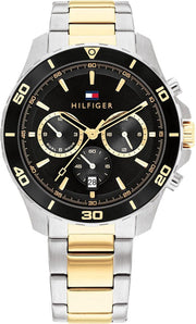 Tommy Hilfiger Jordon Chronograph Black Dial Two Tone Steel Strap Watch For Men - 1792095