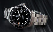 Tag Heuer Aquaracer Black Dial Silver Steel Strap Watch for Men - WAY111A.BA0928