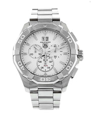 Tag Heuer Aquaracer White Dial Silver Steel Strap Watch for Men - CAY1111.BA0927