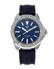 Tag Heuer Aquaracer Quartz Diamonds Blue Dial Blue Nylon Strap Watch for Women - WAY131N.FT6091
