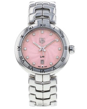 Tag Heuer Link Diamonds Pink Dial Silver Steel Strap Watch for Women - WAT1415.BA0954