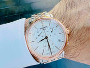 Tissot Carson Premium Chronograph White Dial Two Tone Steel Strap Watch For Men - T122.417.22.011.00