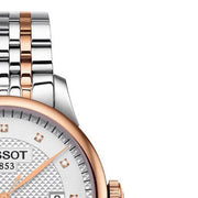 Tissot Le Locle Powermatic 80 Diamonds Silver Dial Two Tone Steel Strap Watch For Men - T006.407.22.036.01