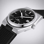 Tissot PRX Powermatic 80 Black Dial Black Rubber Strap Watch for Men - T137.407.17.051.00