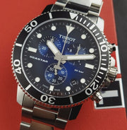 Tissot Seastar 1000 Chronograph Driver Blue Dial Silver Steel Strap Watch For Men - T120.417.11.041.01