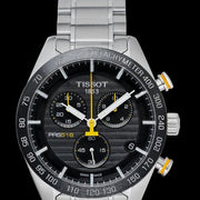 Tissot PRS 516 Chronograph Black Dial Silver Steel Strap Watch For Men - T100.417.11.051.00