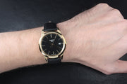 Tissot T Classic Dream Black Dial Black Leather Strap Watch for Men - T033.410.36.051.01