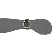 Tommy Hilfiger Jake Chronograph Black Dial Black Leather Strap Watch for Men - 1791232