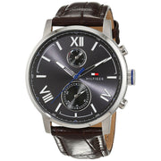 Tommy Hilfiger Aiden Quartz Black Dial Brown Leather Strap Watch for Men - 1791309