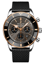 Breitling Superocean Heritage B01 Chronograph 44 Black Dial Black Mesh Bracelet Watch for Men - UB01621A1M1S1
