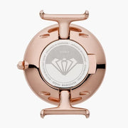 Emporio Armani Retro Quartz Silver Dial Rose Gold Steel Strap Watch For Women - AR1776