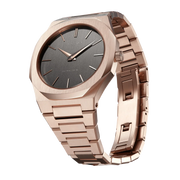 D1 Milano Ultra Thin Grey Dial Gold Steel Strap Watch for Men - D1-UTBJ08
