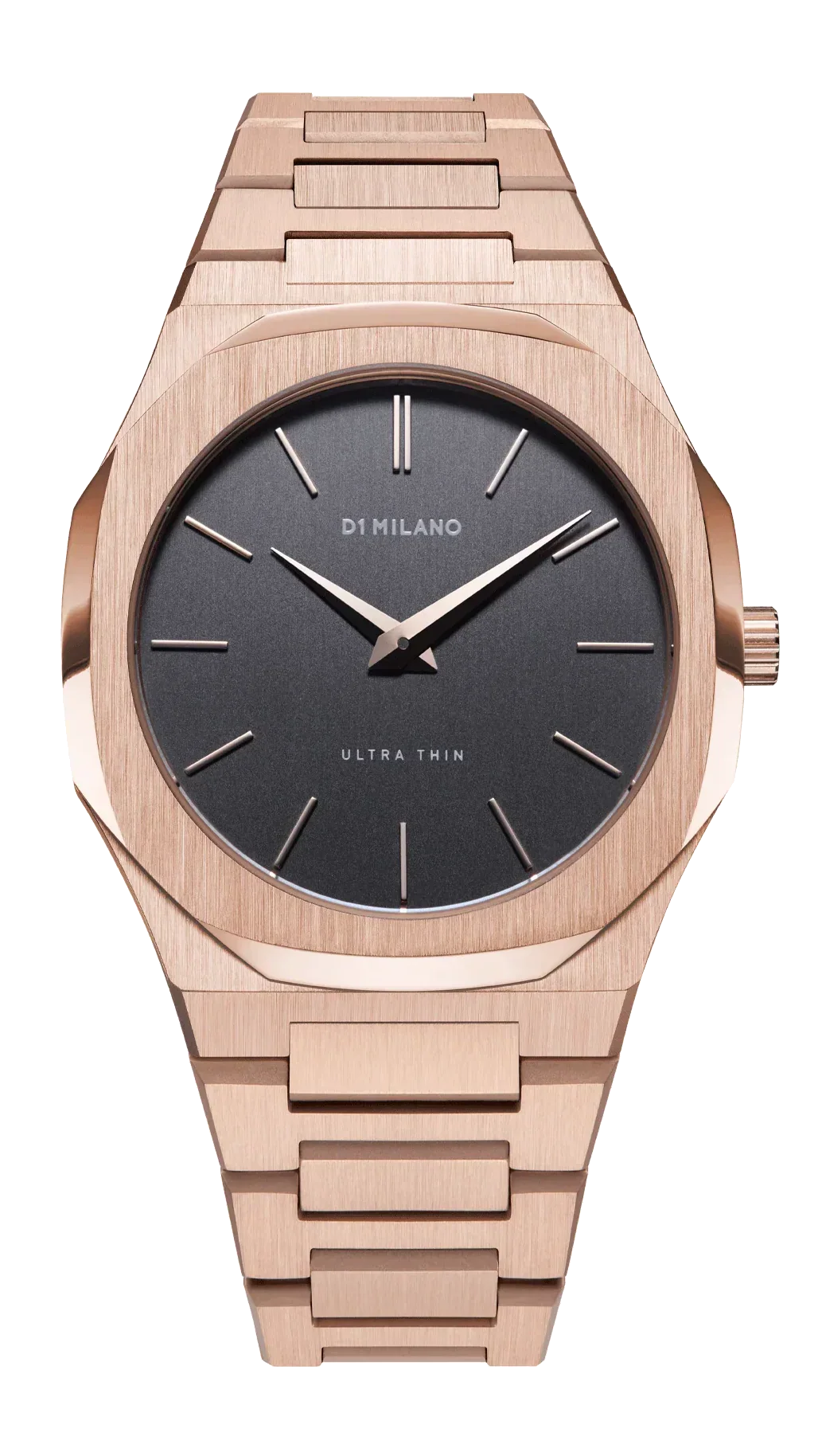 D1 Milano Ultra Thin Grey Dial Gold Steel Strap Watch for Men - D1-UTBJ08